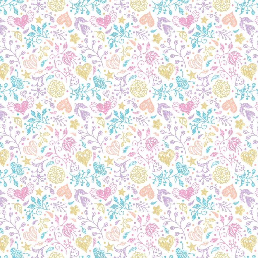 Pastel Floral Doodles Pattern Acrylic Sheets - CMB Pattern Acrylic